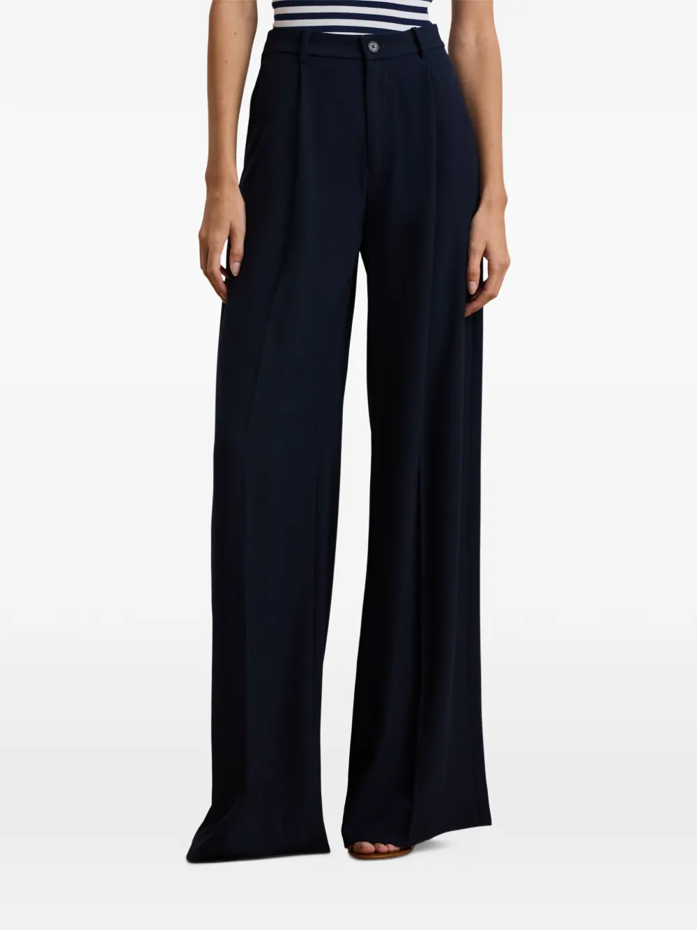 Lauren Ralph Lauren Georgette plooibroek met wijde pijpen Blauw