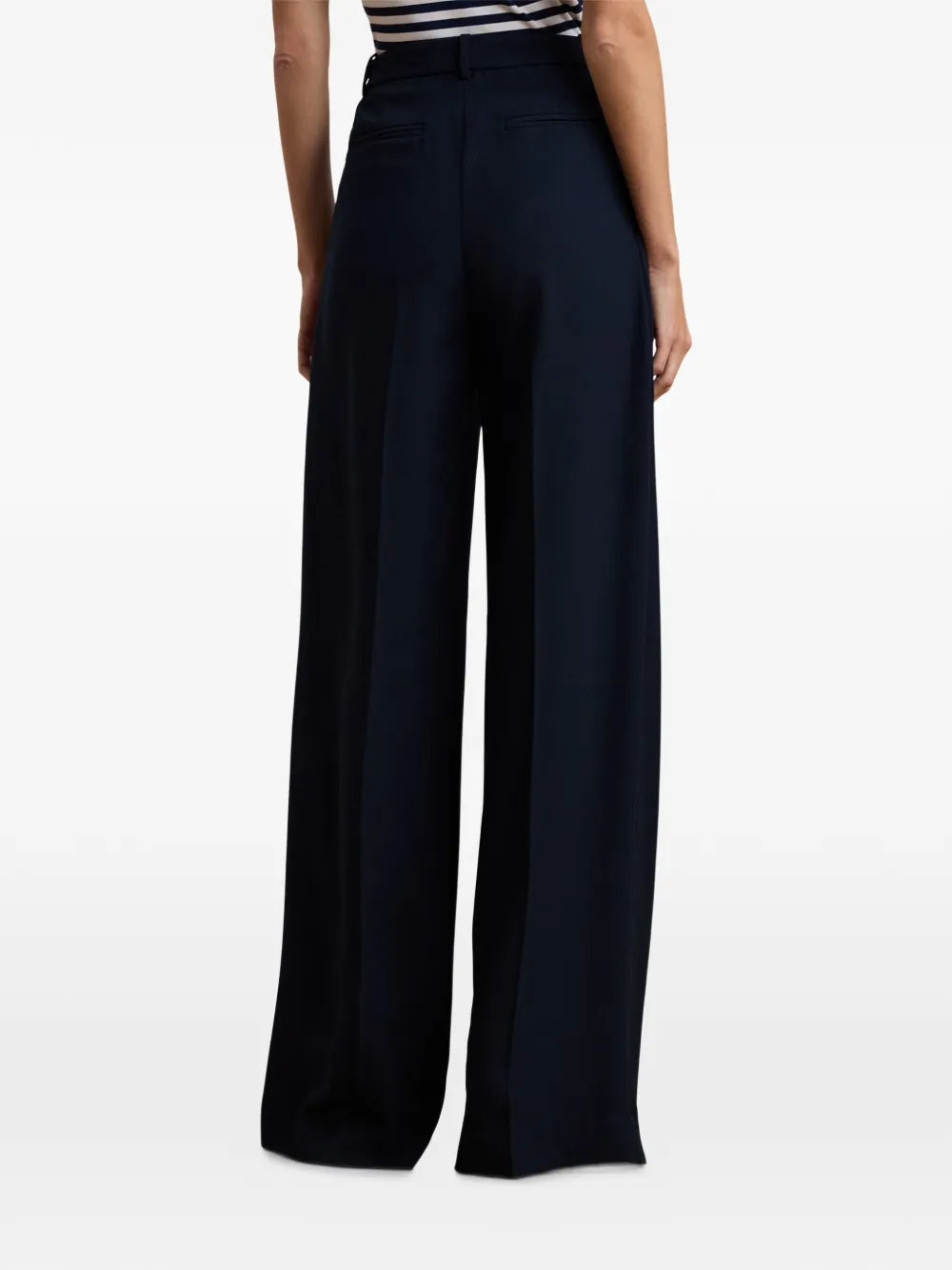 Lauren Ralph Lauren Georgette plooibroek met wijde pijpen Blauw