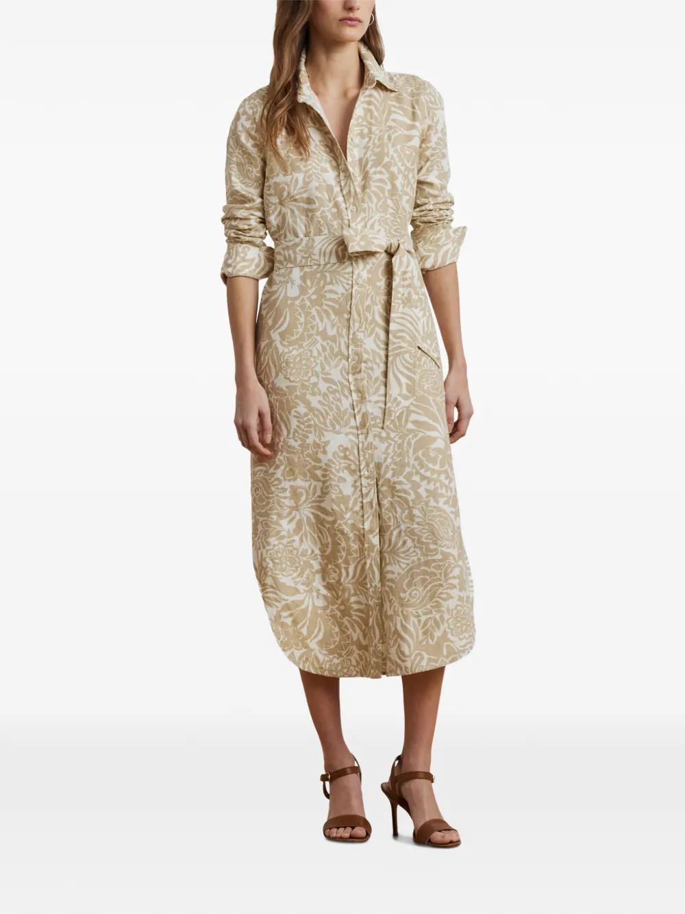 Lauren Ralph Lauren Midi-jurk met bloemenpatroon Beige