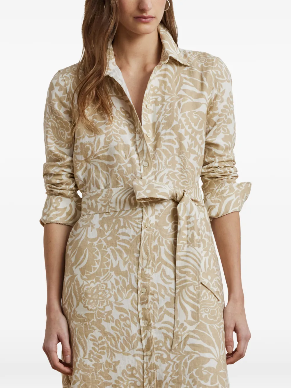 Lauren Ralph Lauren Midi-jurk met bloemenpatroon Beige
