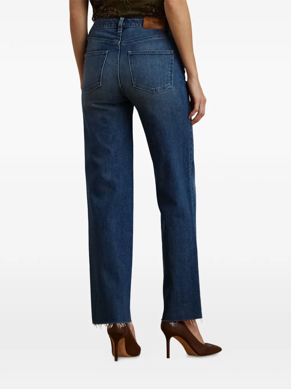 Lauren Ralph Lauren Button jeans met franje Blauw