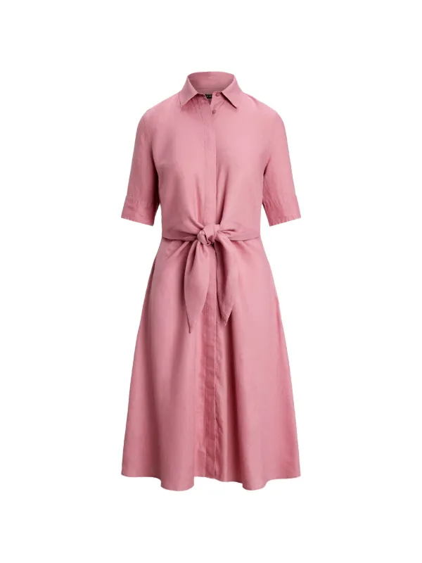 ralph lauren pink linen dress Polo Ralph Lauren, Striped Linen midi dress, Women, Pink, US 2, Dresses