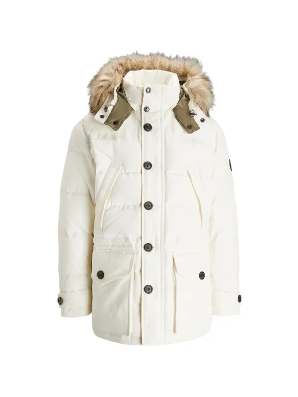 Polo Ralph Lauren フーデッド エコファーコート | ホワイト | FARFETCH JP