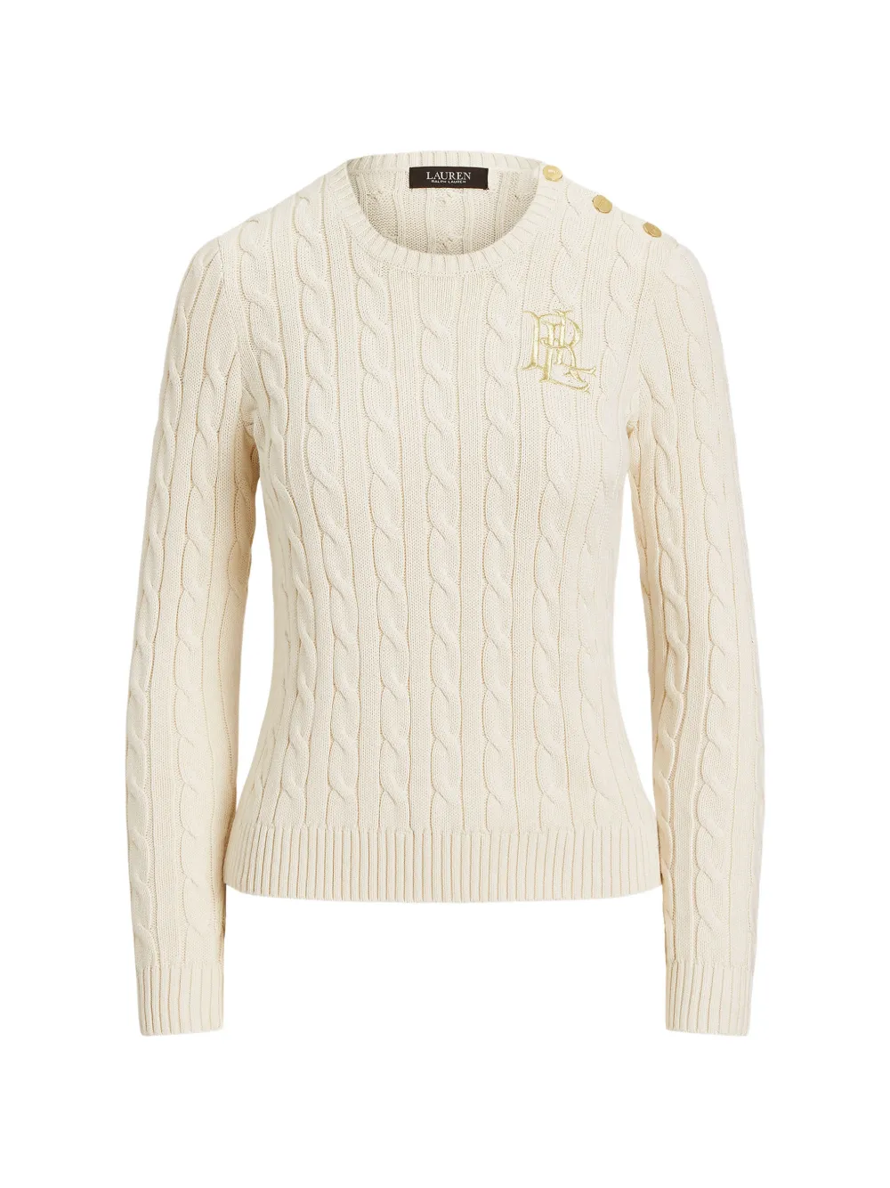 Lauren Ralph Lauren cable-knit buttoned sweater - Toni neutri