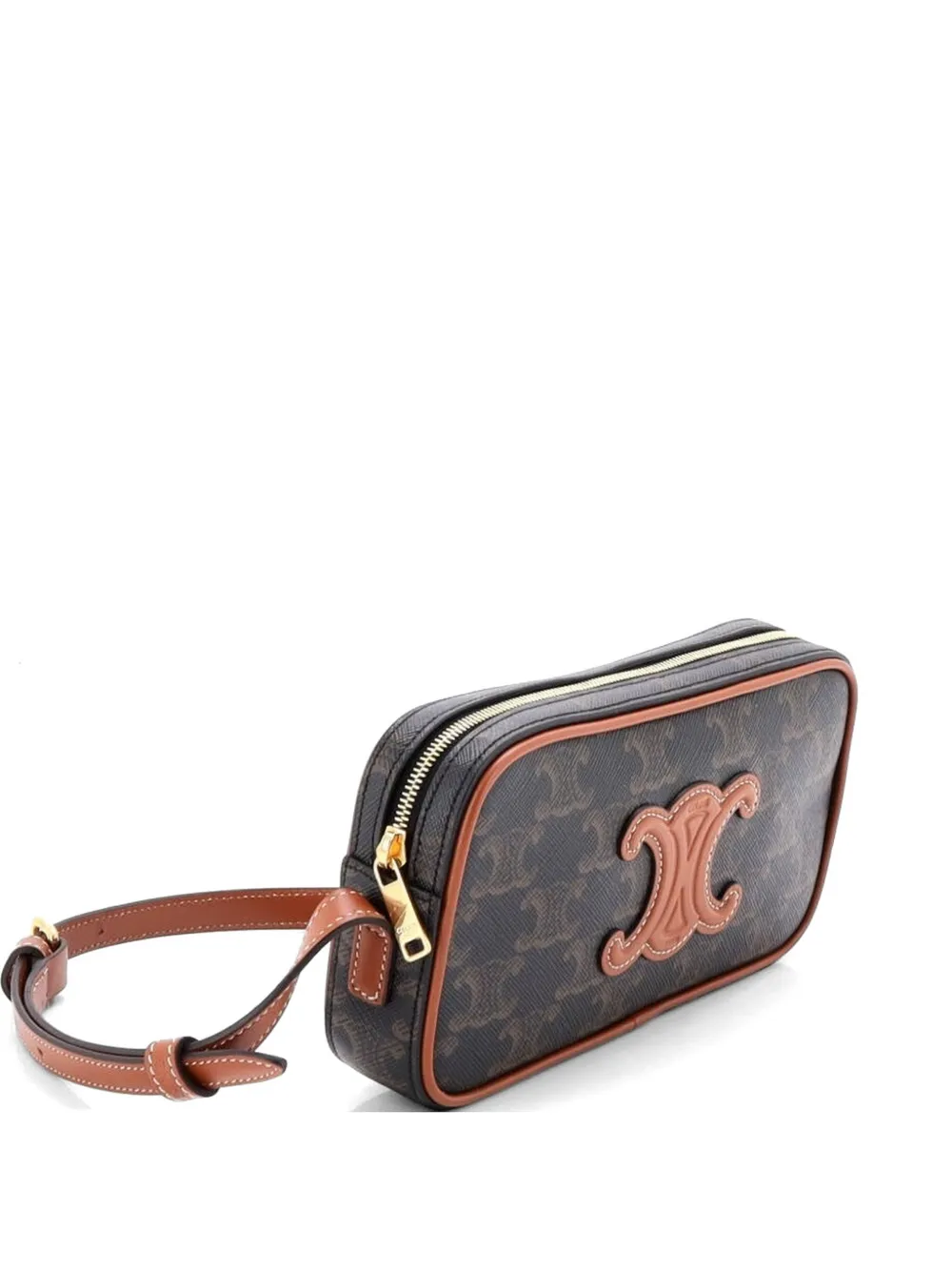 Cuir Triomphe Camera Shoulder Bag Triomphe Coated Canvas With Leather Small Crossbody Bag