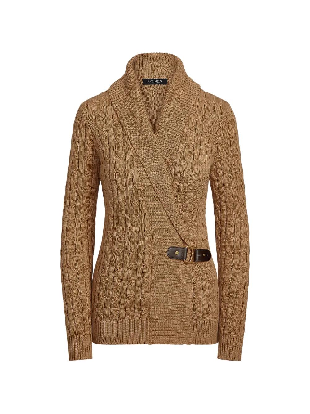 Lauren Ralph Lauren cable-knit buckled cardigan - Neutrals