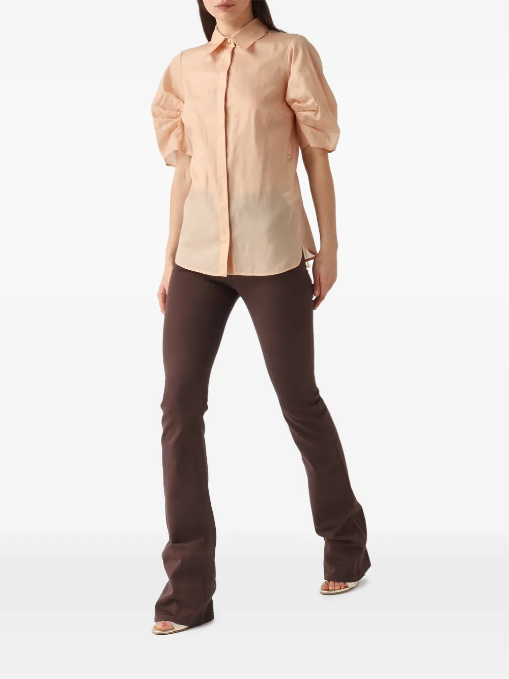  Elisabetta Franchi Brown Flared Trousers 
