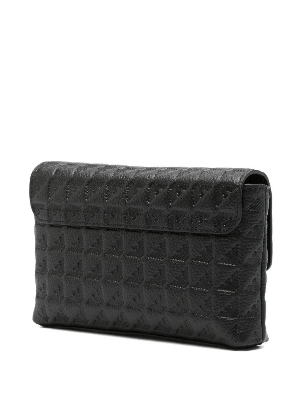  Emporio Armani Sacoche à Design Embossé - Noir 