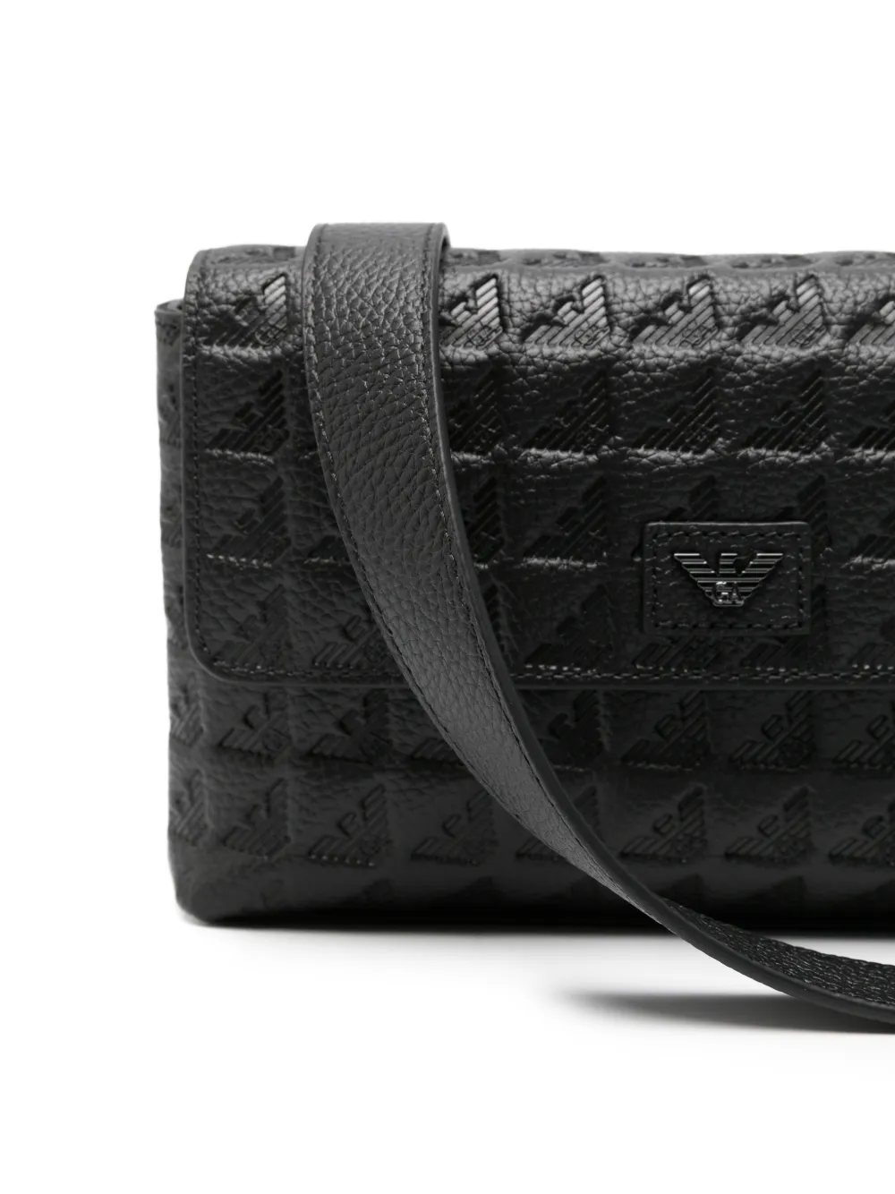 Emporio Armani Messengertas met reliëf Zwart