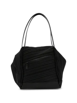 Pleats Please Issey Miyake Pleated Tote Bag | Black | FARFETCH ID