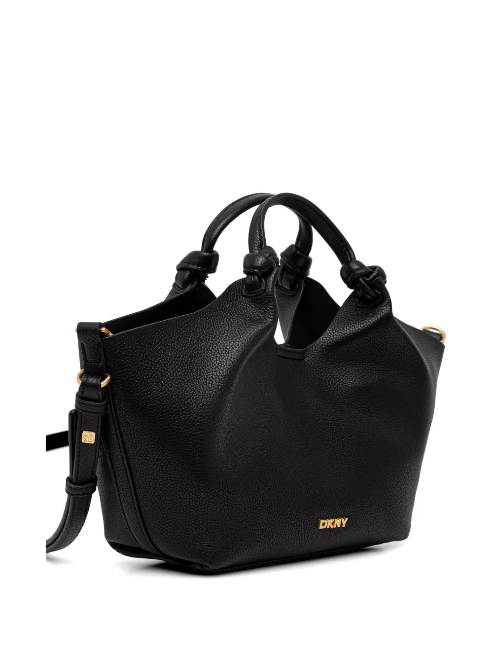 DKNY Paula geknoopte shopper van bewerkt leer Zwart