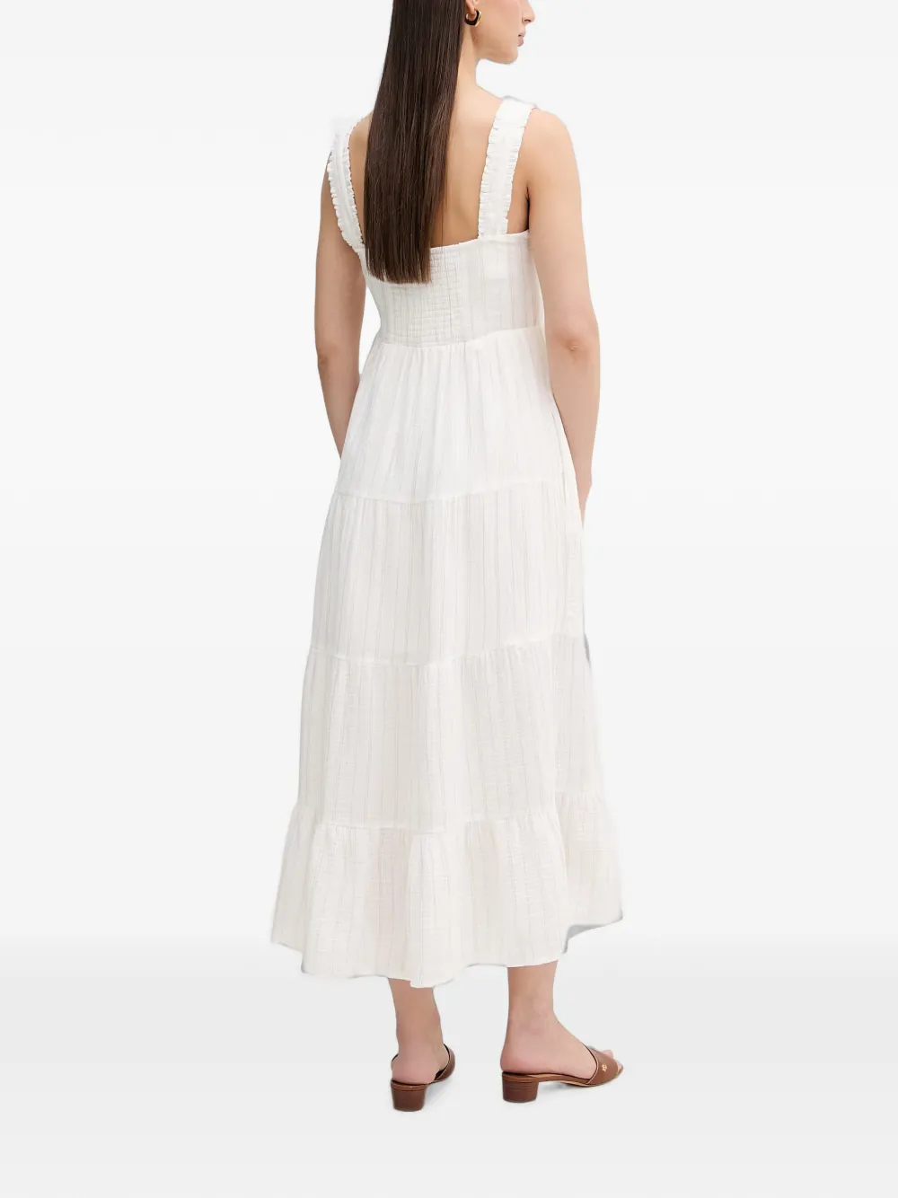 DKNY Gelaagde gestreepte jurk Wit