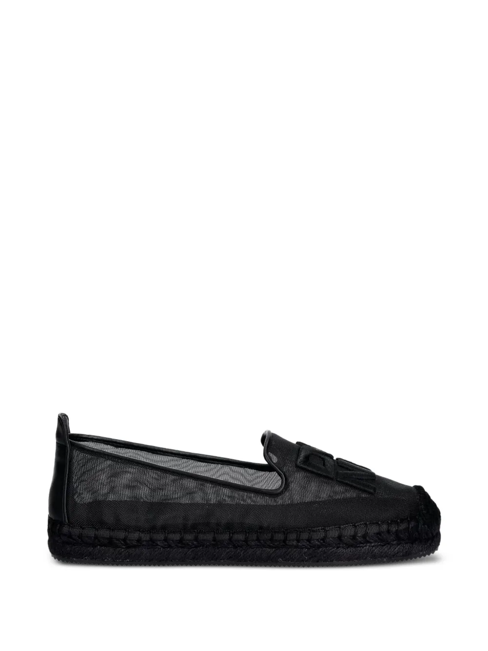 DKNY logo-patch mesh espadrilles Zwart