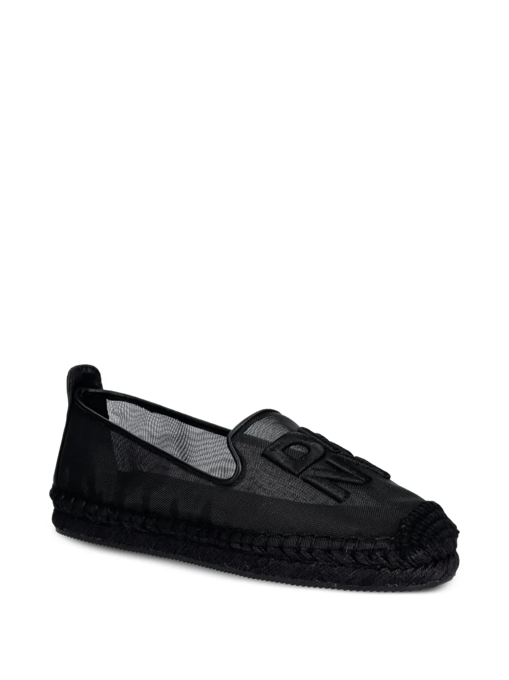 DKNY logo-patch mesh espadrilles Zwart