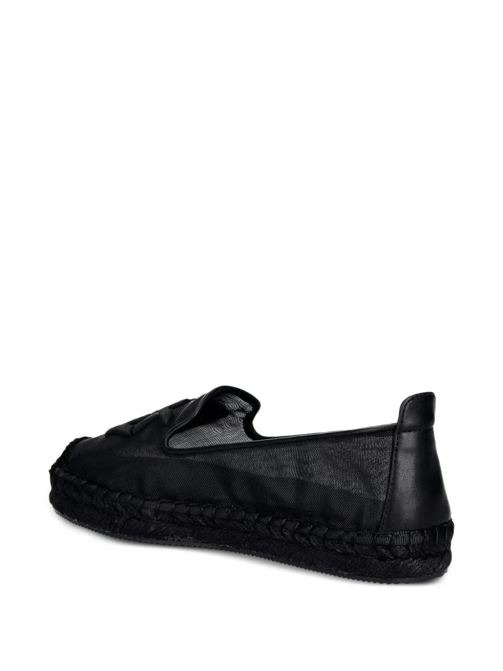 DKNY logo-patch mesh espadrilles Zwart