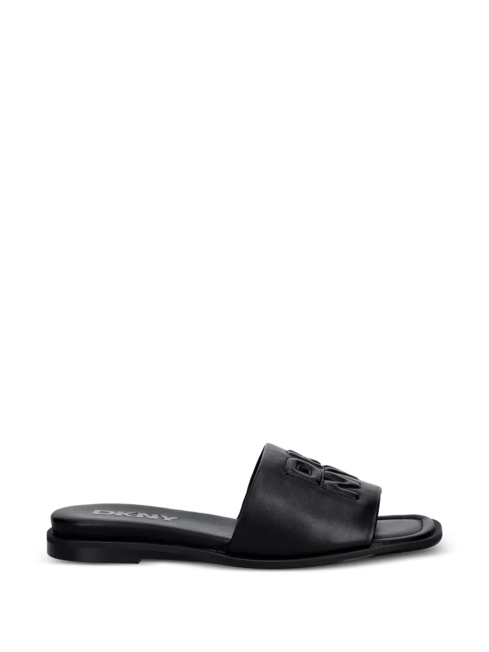 DKNY Flache Sandalen mit Logo-Prägung - Schwarz
