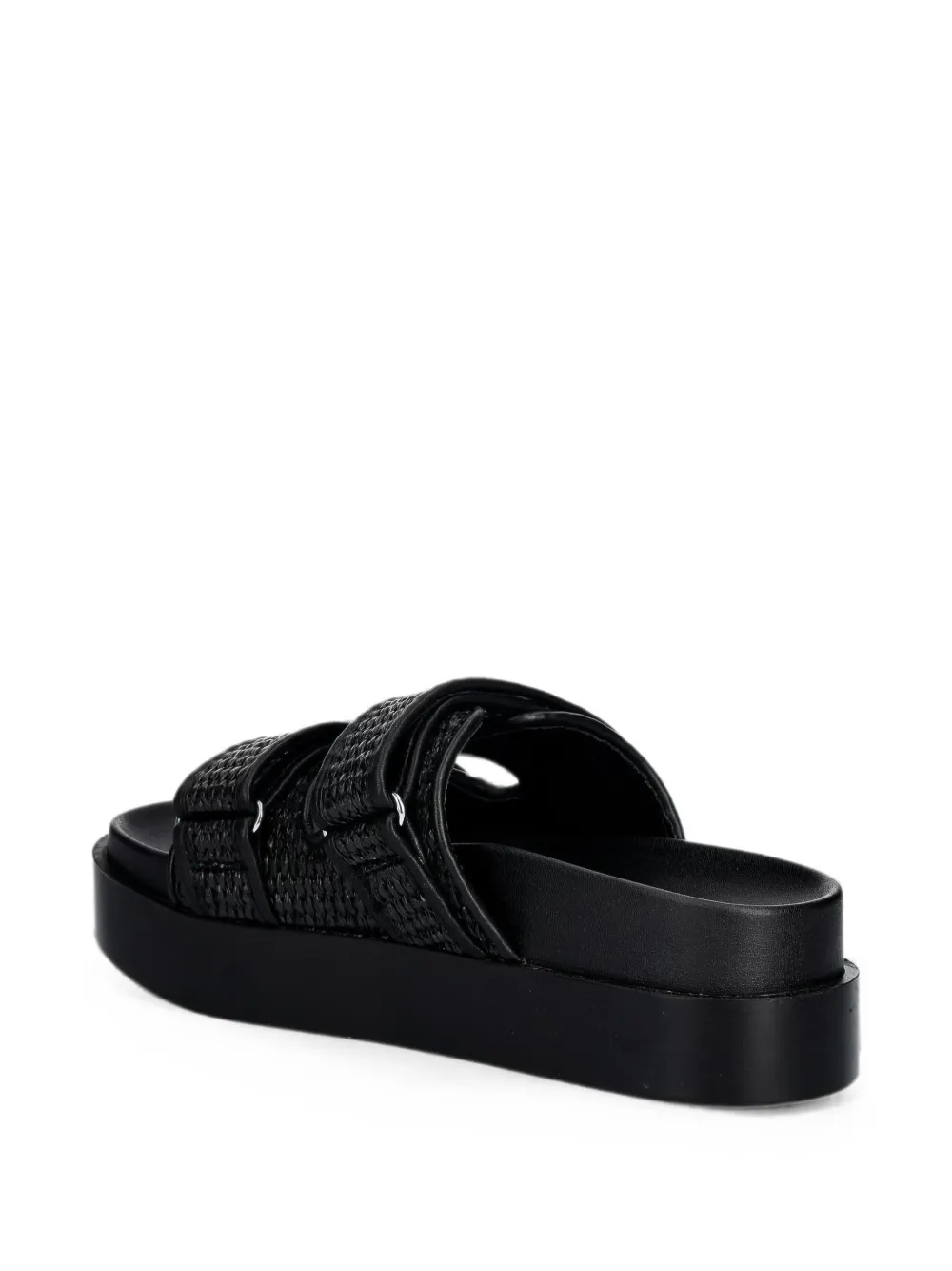 DKNY Piper touch-strap woven slides Zwart