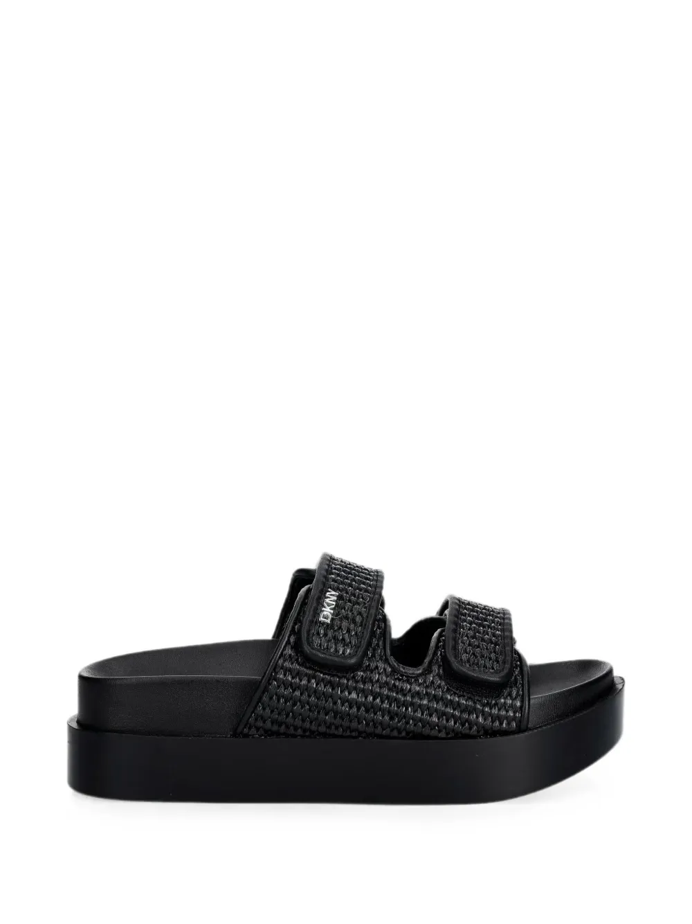 DKNY Piper touch-strap woven slides Zwart