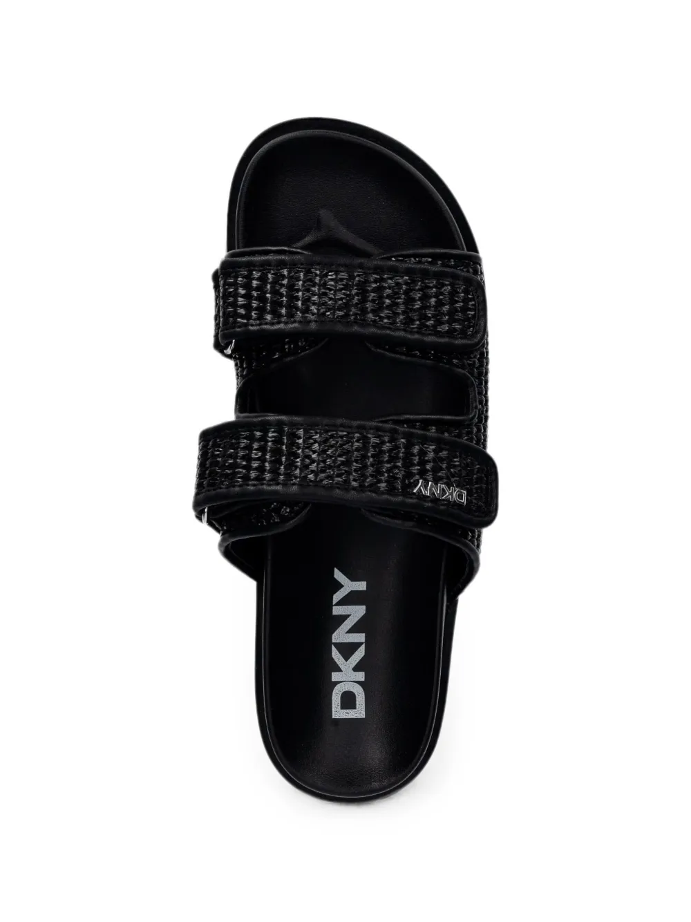 DKNY Piper touch-strap woven slides Zwart