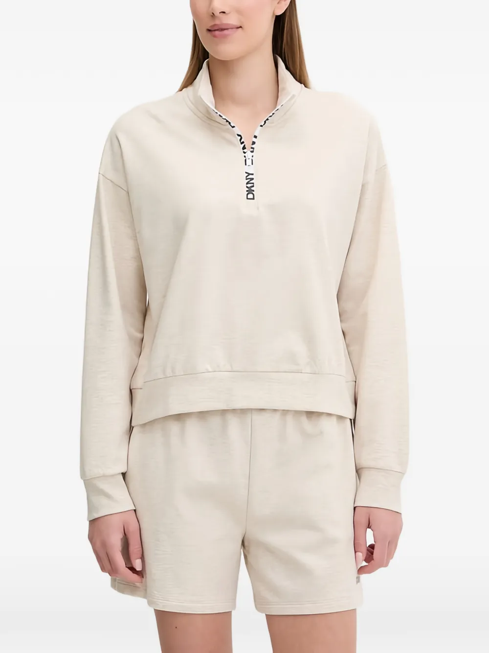 DKNY zipped high-neck loungewear set - Toni neutri