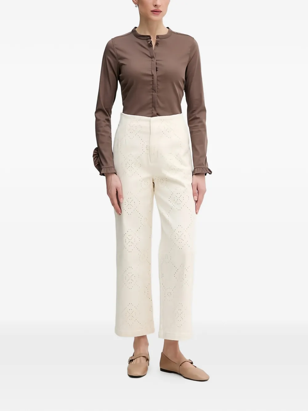 DKNY High waist broek Beige