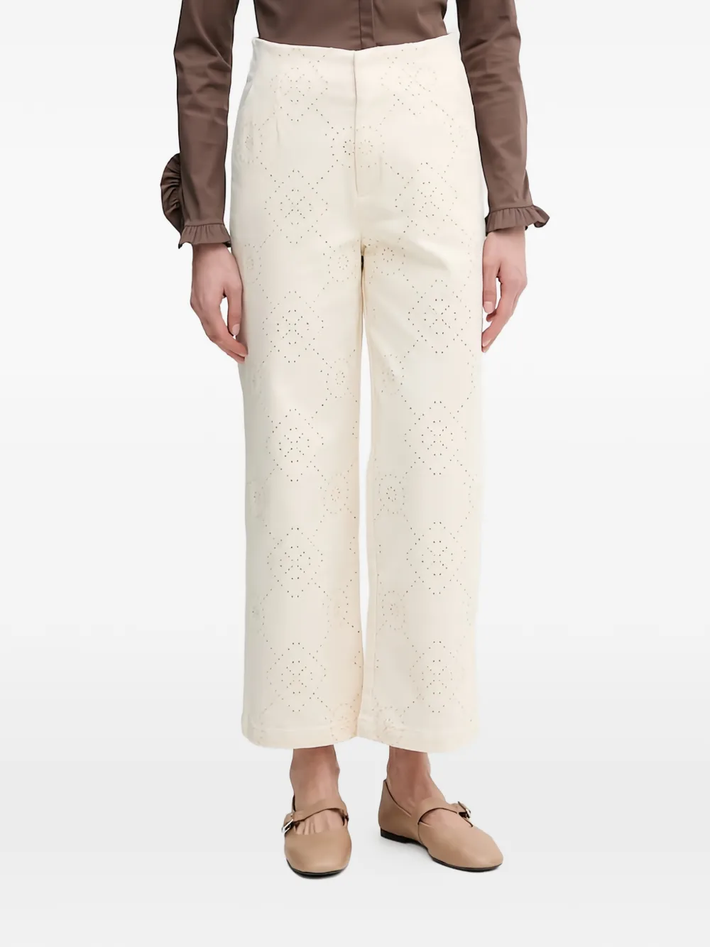 DKNY high-waisted trousers - Toni neutri