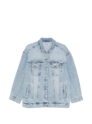Alexander Wang Falling Back logo-print Denim Jacket | Blue | FARFETCH
