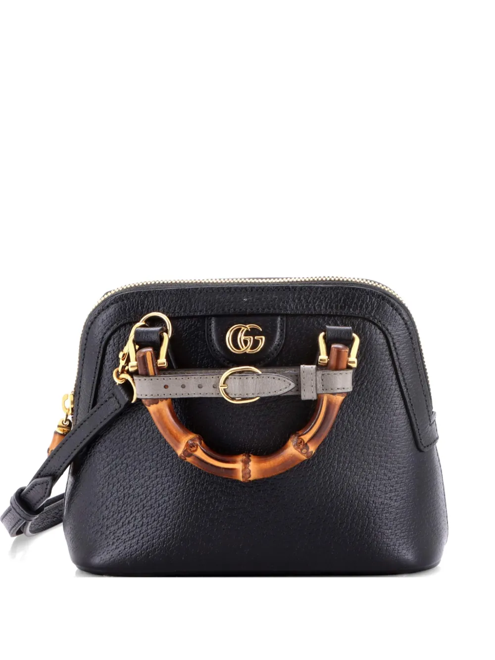 Gucci Pre-Owned Diana NM Bamboo Dome Top Handle Bag Leather Mini crossbody bag - Nero