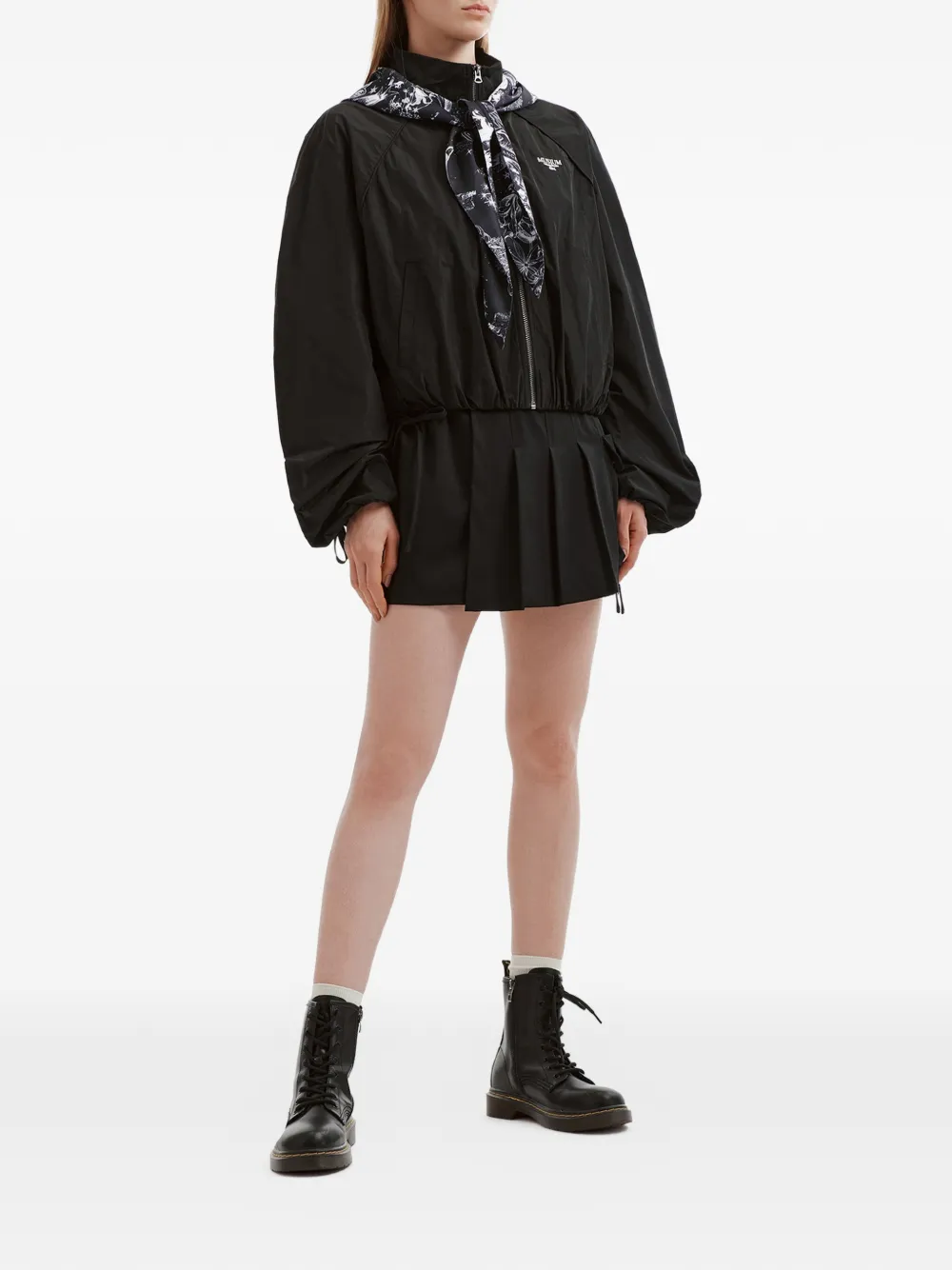  Musium Div. Ruched-sleeve Hooded Jacket - Black 
