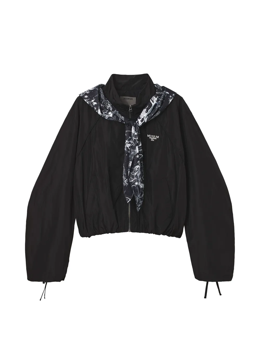 Musium Div. ruched-sleeve hooded jacket - Schwarz