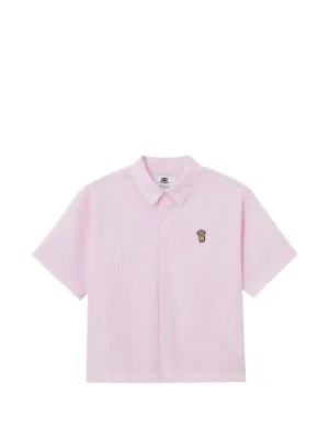 MSGM striped-pattern Cropped Shirt | Pink | FARFETCH
