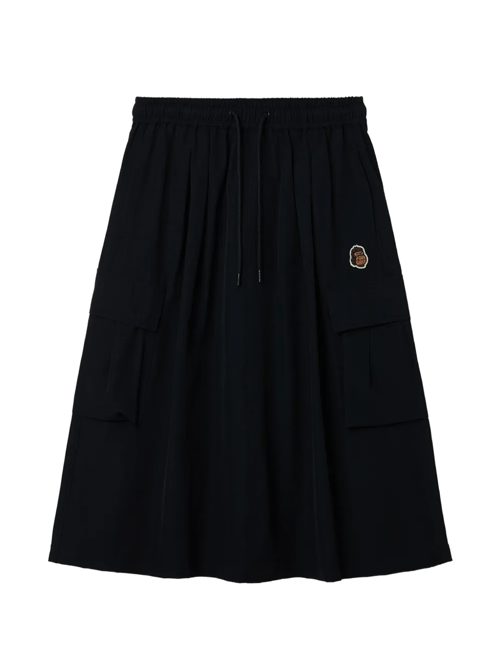 FINGERCROXX drawstring A-line skirt - Nero