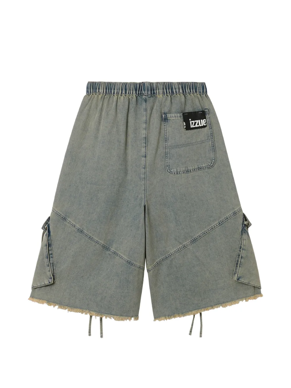  Izzue Drawstring Frayed Shorts - Blue 