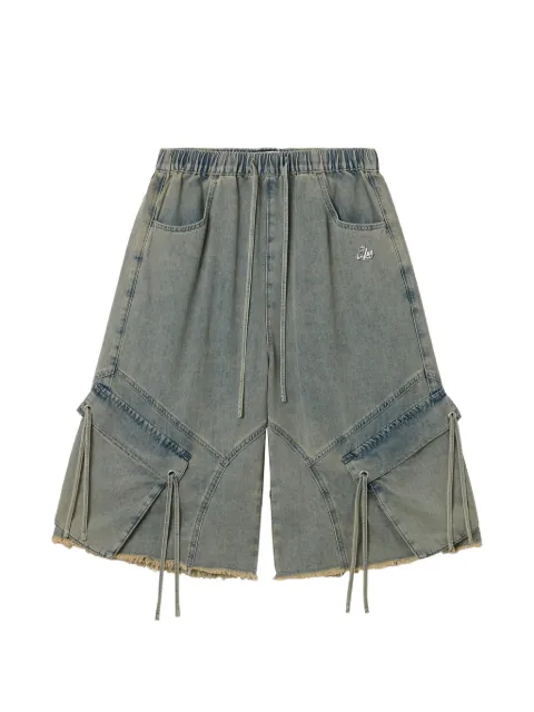 izzue drawstring frayed shorts