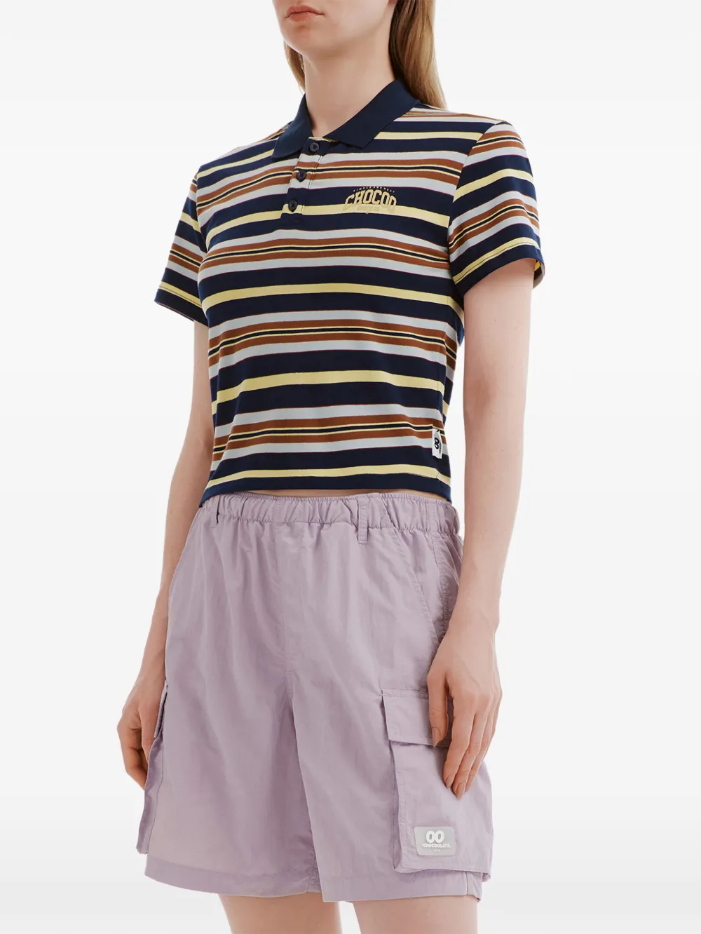  Chocoolate Striped Polo Top - Blue 