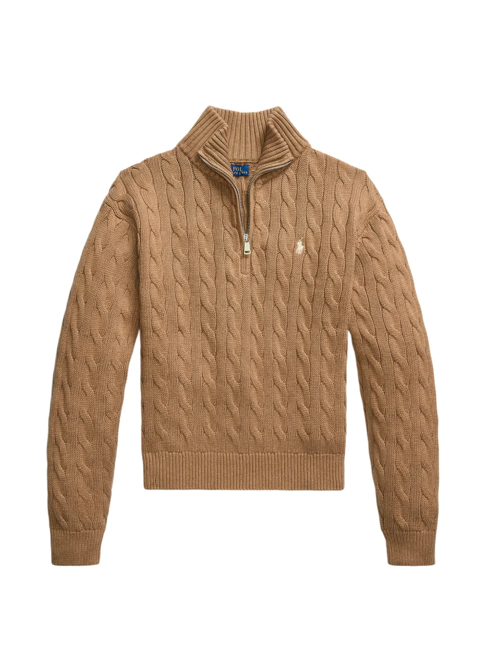 Polo Ralph Lauren Maglione con lavorazione intrecciata e zip - Toni neutri