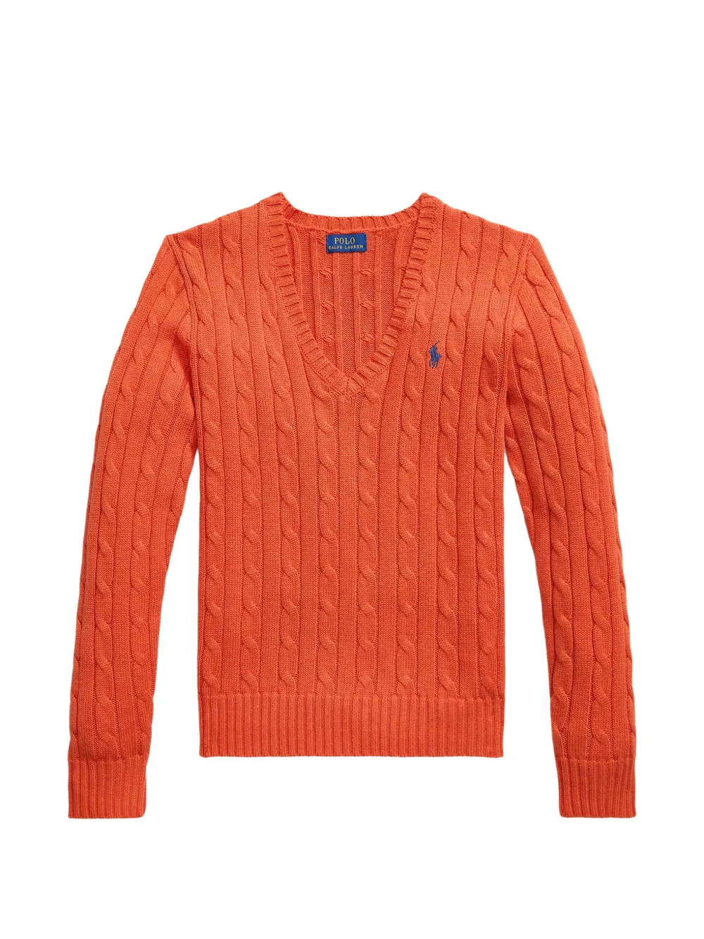 Polo Ralph Lauren cable-knit V-neck sweater - Orange