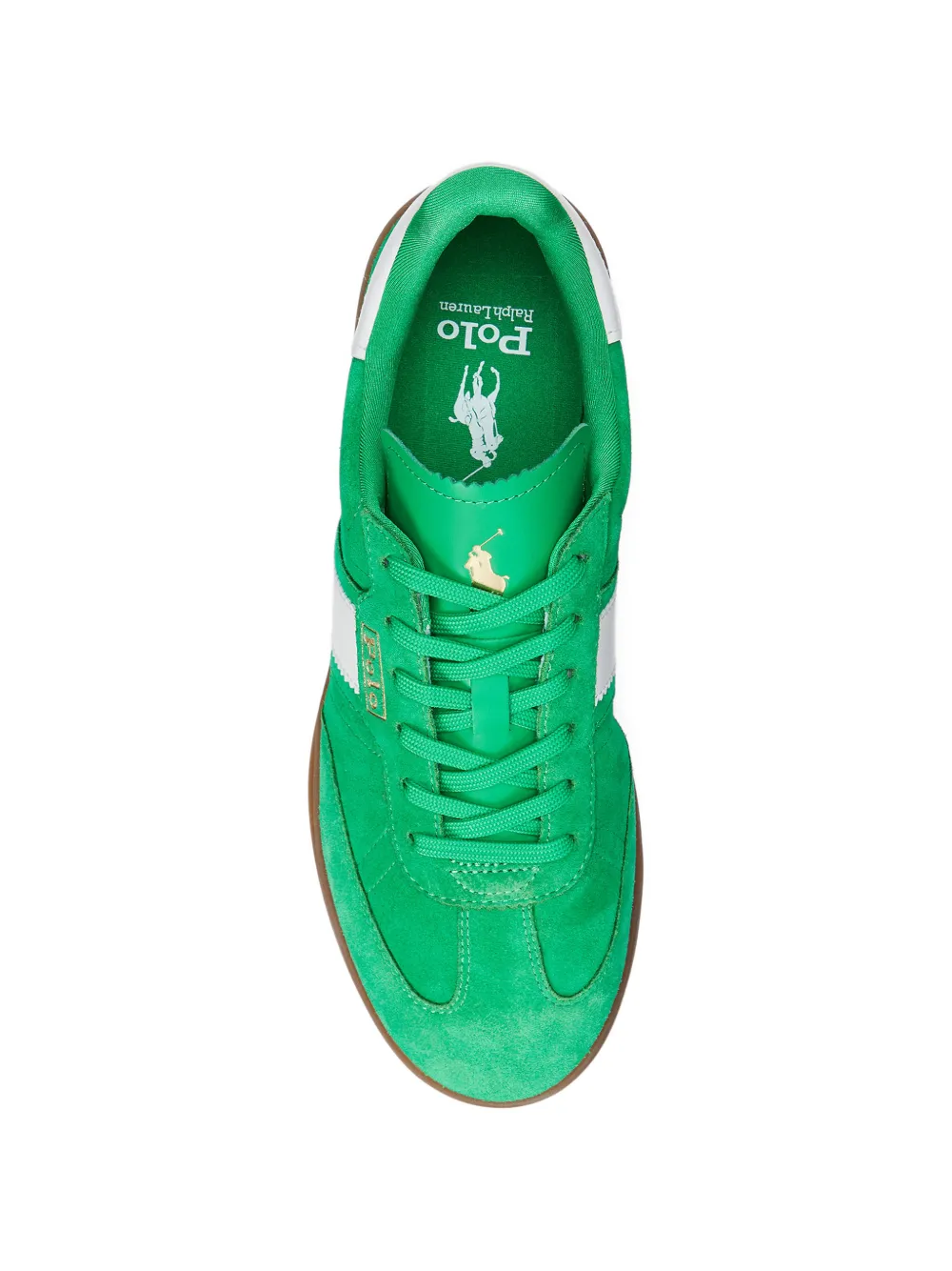 Polo Ralph Lauren Gestreepte suède sneakers Groen
