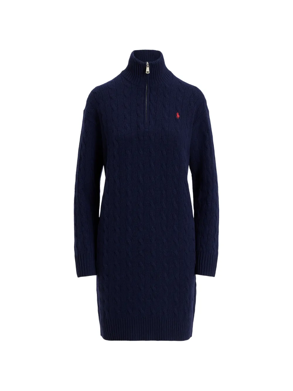 Polo Ralph Lauren cable knit zip mini dress - Blu