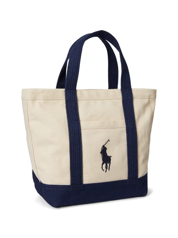 Polo Ralph Lauren Medium embroidered-pony Tote Bag | Neutrals 