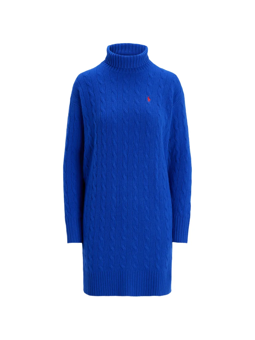 Polo Ralph Lauren cable-knit roll-neck mini dress - Blu