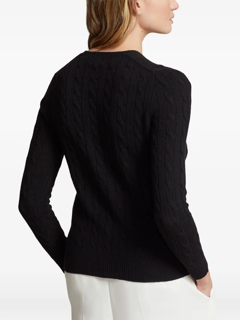 Polo Ralph Lauren Kabelgebreide trui met logo Zwart