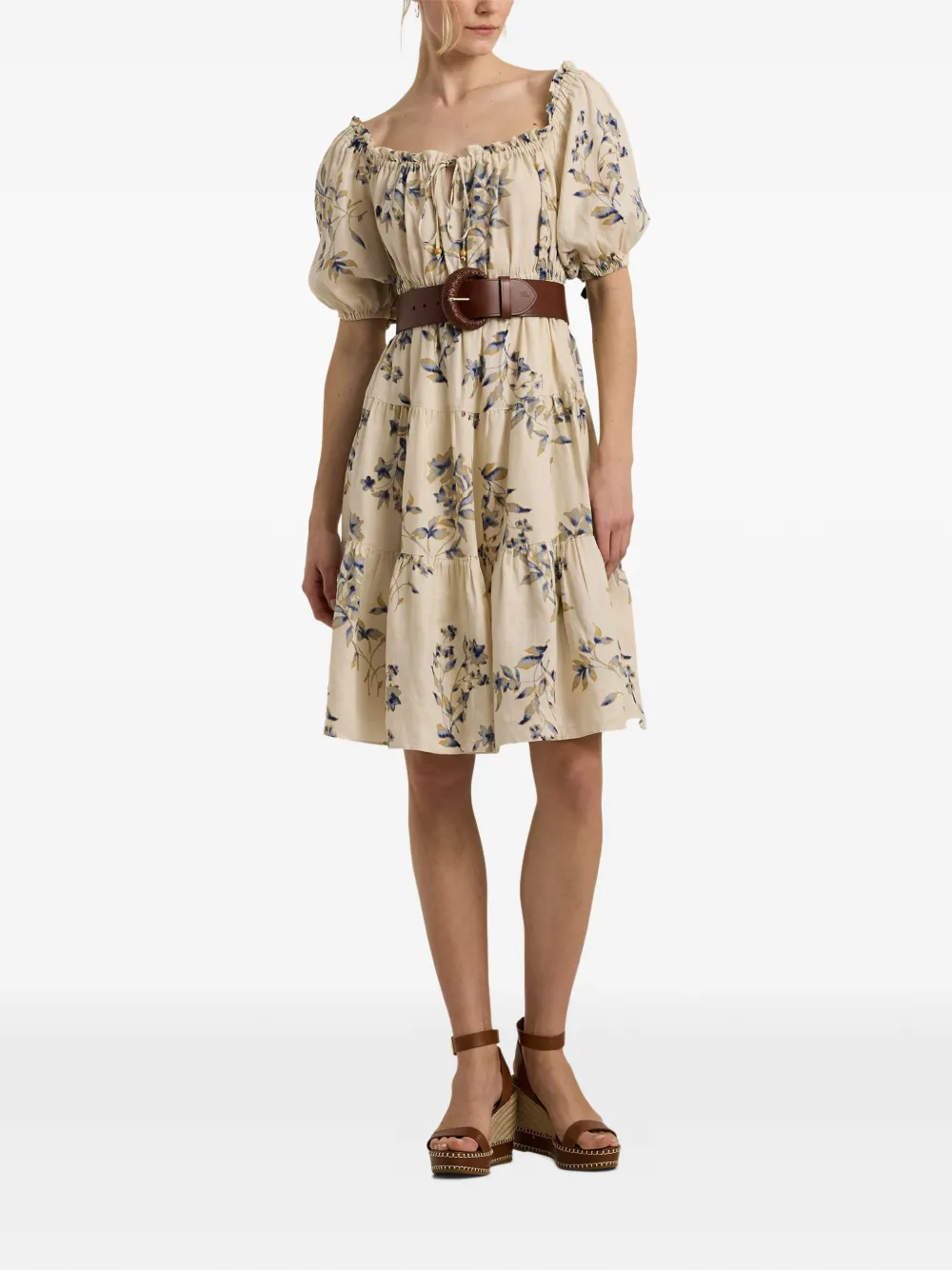 Polo Ralph Lauren Gelaagde midi-jurk Beige