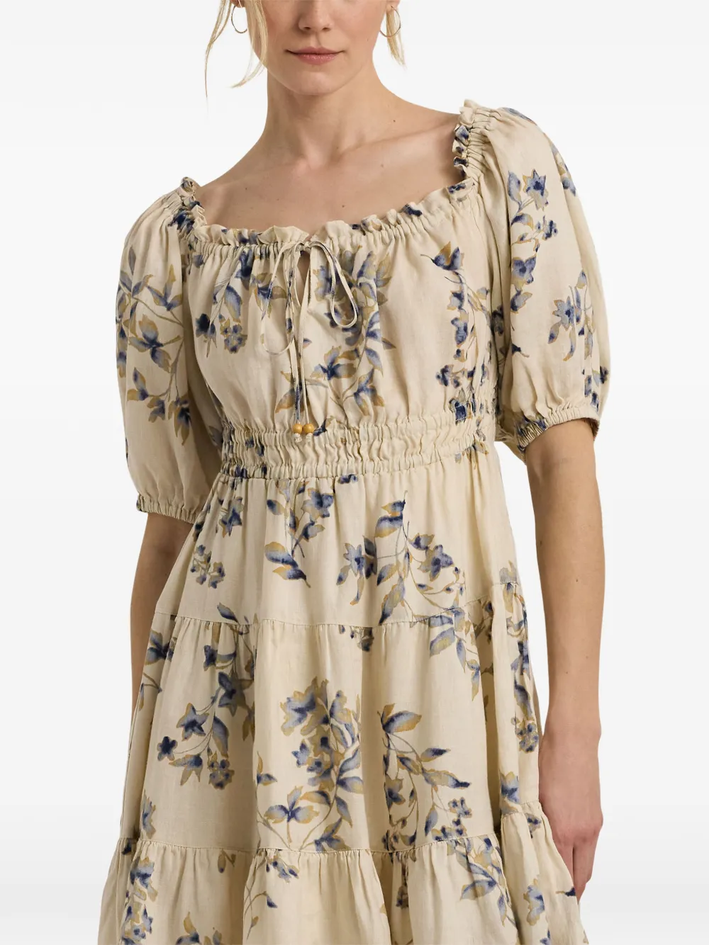 Polo Ralph Lauren Gelaagde midi-jurk Beige