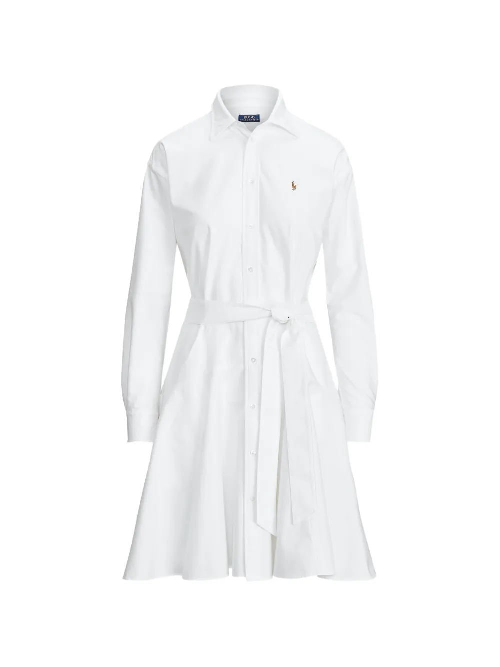 Polo Ralph Lauren Gürtel-Minikleid mit Logo-Stickerei - Weiß