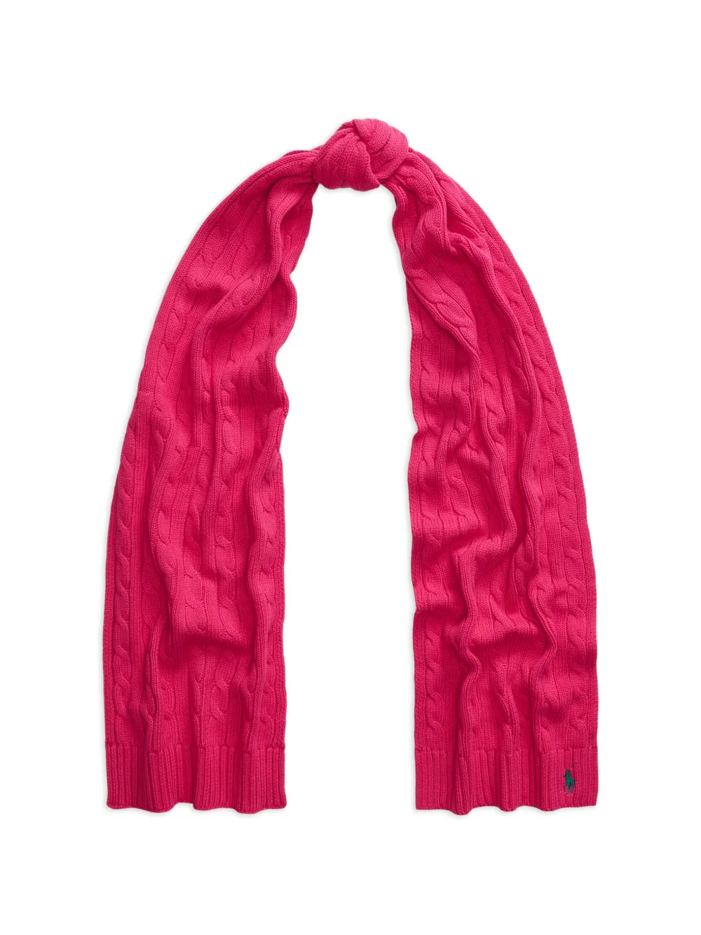 Polo Ralph Lauren cable-knit embroidered-logo scarf - Rosa