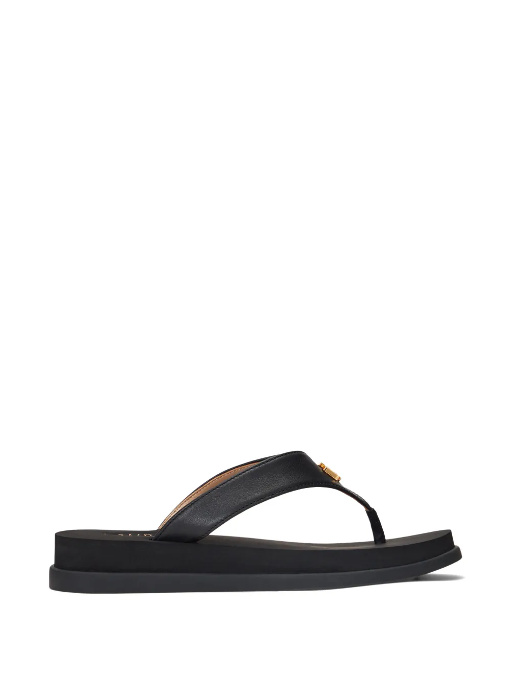 Polo Ralph Lauren logo platform slides - Nero