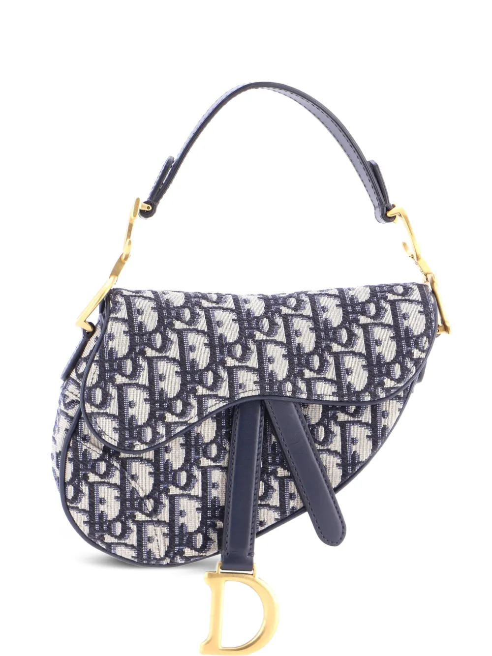 Christian Dior Pre-Owned Saddle Handbag Oblique Canvas Mini shoulder bag - Blue
