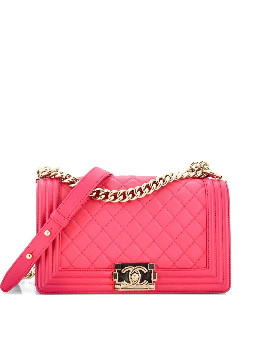 CHANEL Pre-Owned Boy Flap Bag Quilted Lambskin Old Medium shoulder bag - Rosa