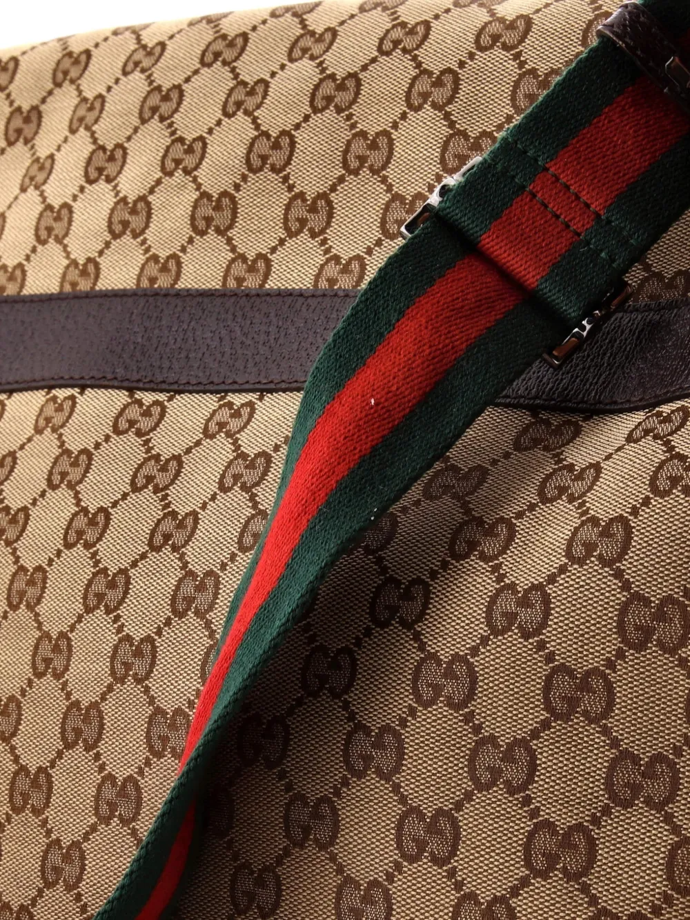Web Strap Flap Messenger Gg Canvas Medium Crossbody Bag